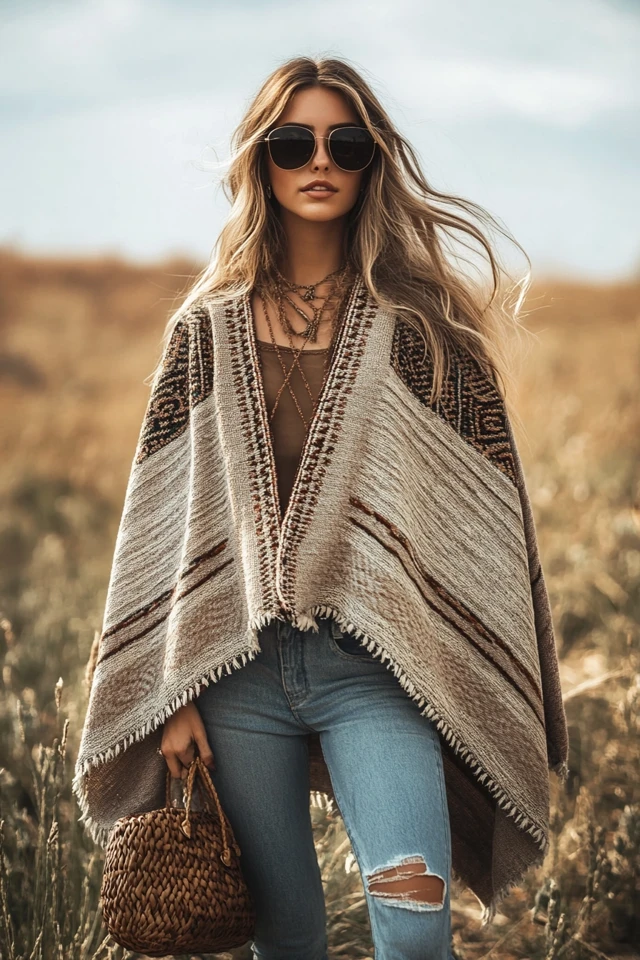 Breezy Ponchos for Effortless Boho Style