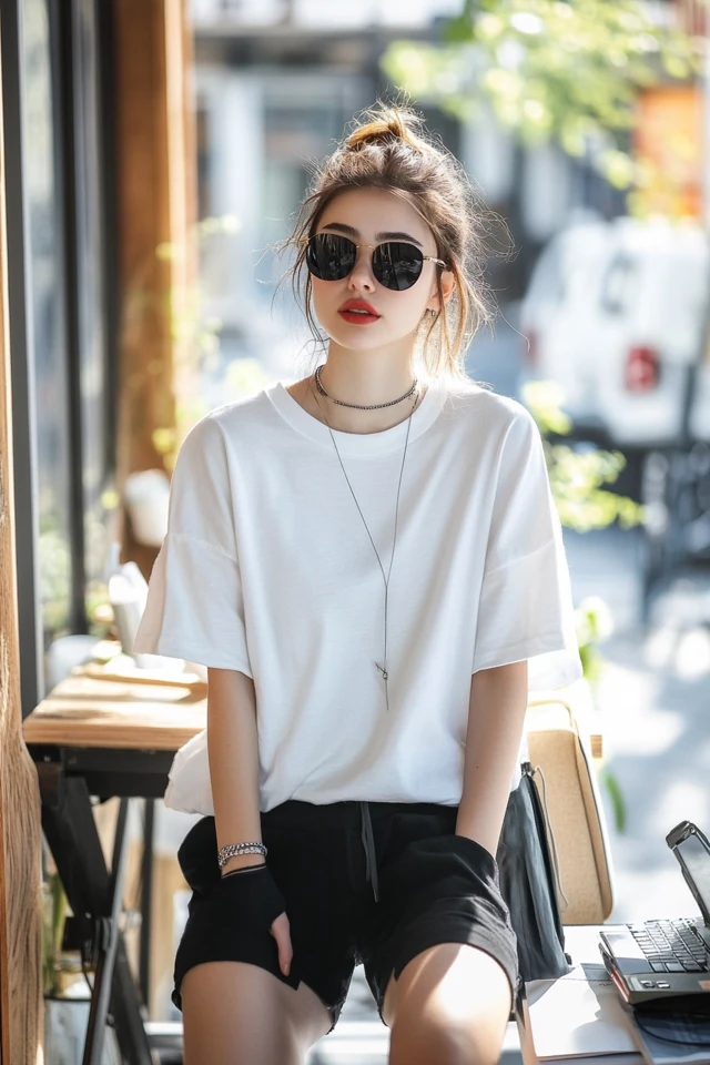 Relaxed Study Session Styles with Oversized Tees