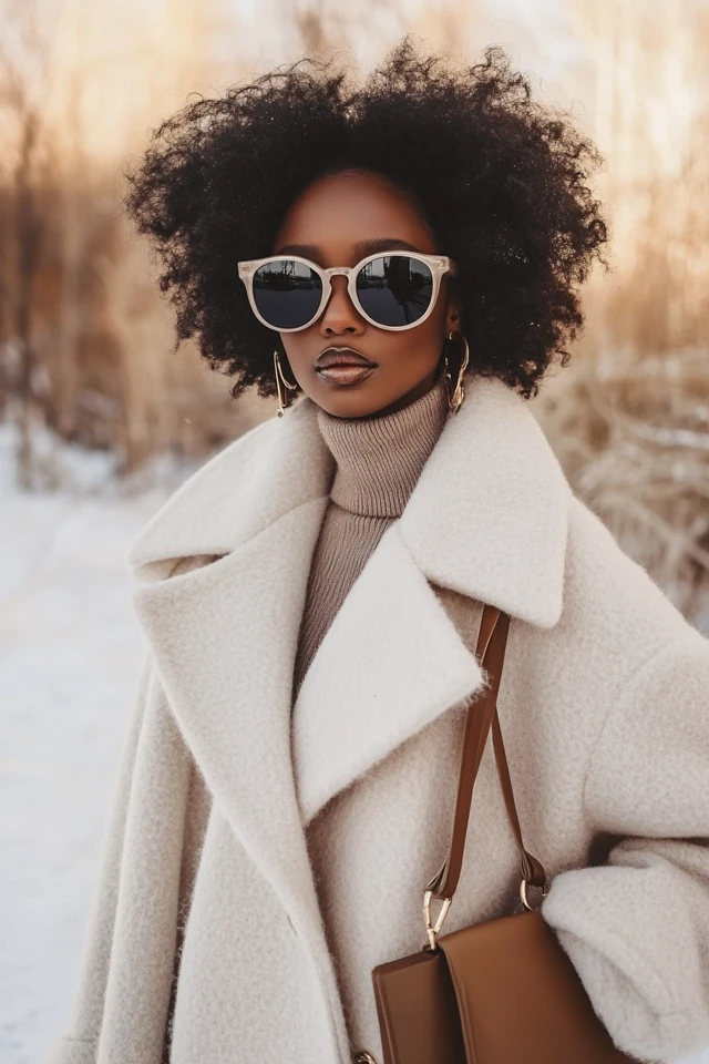Neutral Oversized Coats for Winter Style