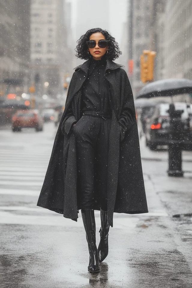 Sleek Trench Capes for Wet Winter Days