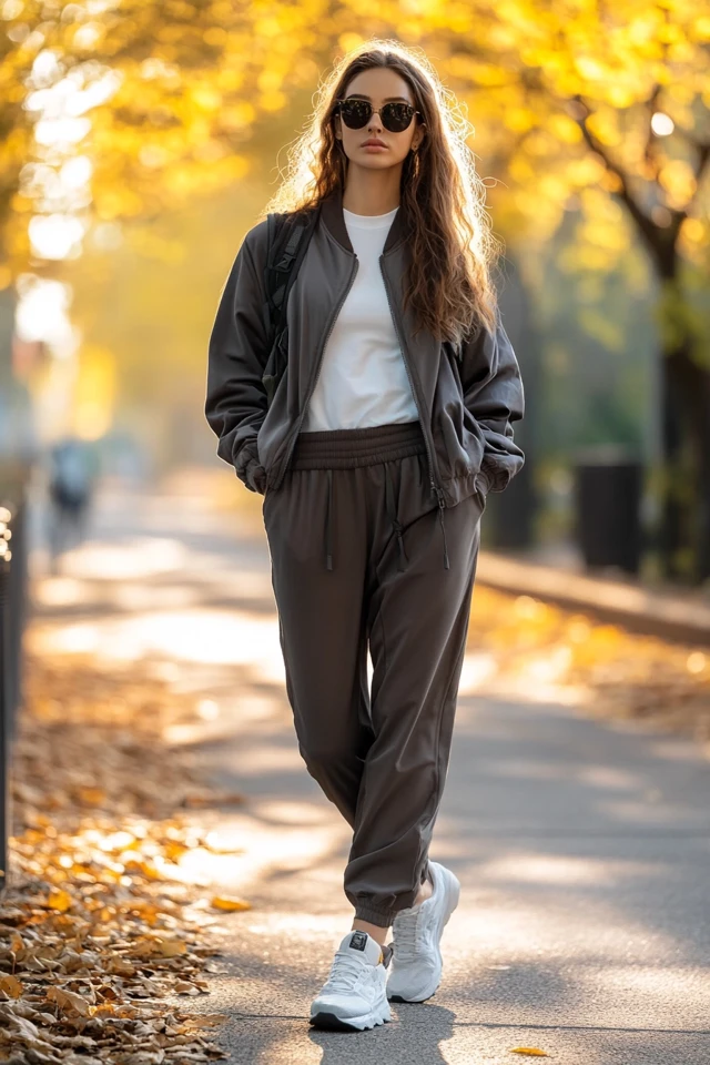 Full-Length Active Pants for Cloudy and Cool Afternoons