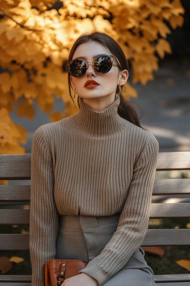 Ribbed Long-Sleeve Tees for Sunny Yet Chilly Mornings
