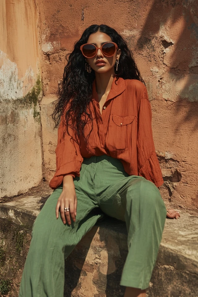 Rust and Sage Green Outfits for Earthy Looks