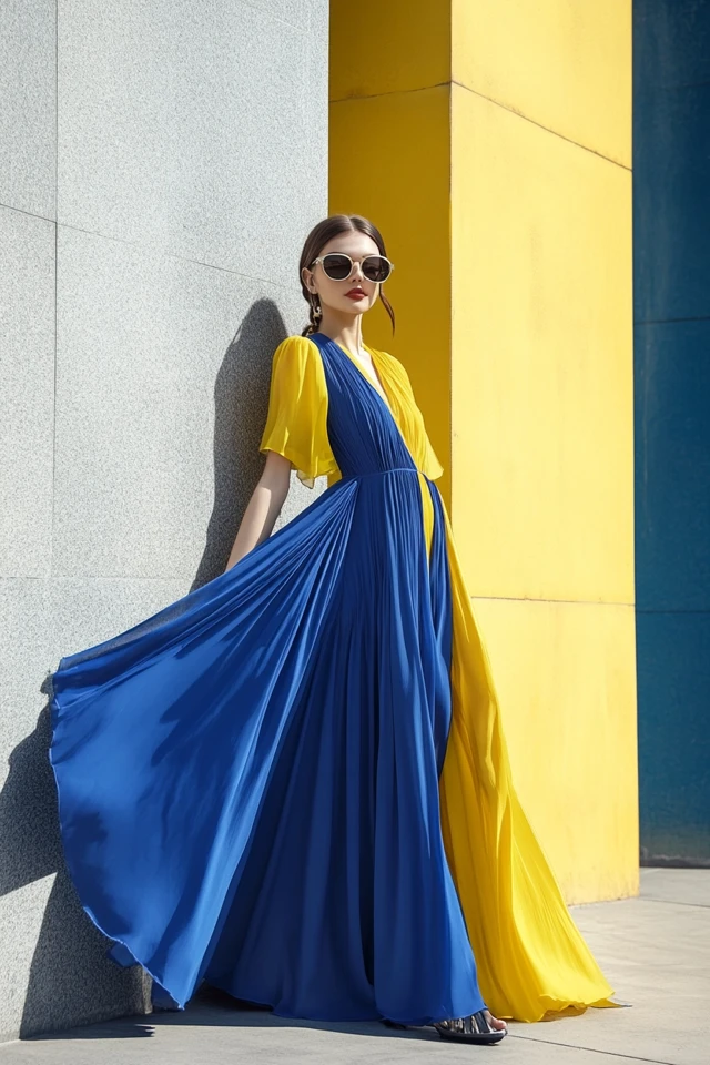 Royal Blue and Soft Yellow Palettes for Elegant Dresses