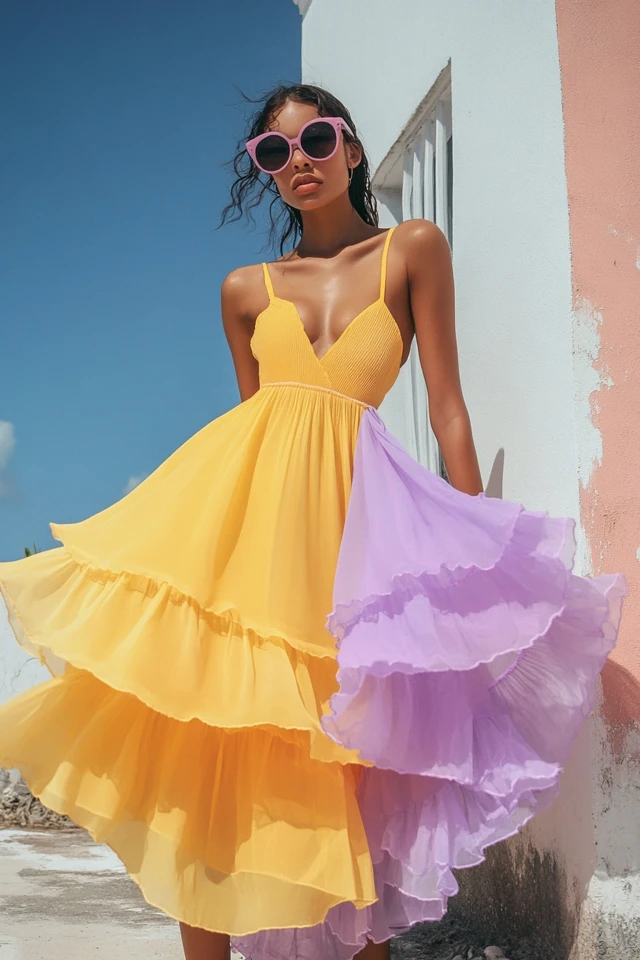 Bright Yellow and Soft Lavender Pairings for Sundresses