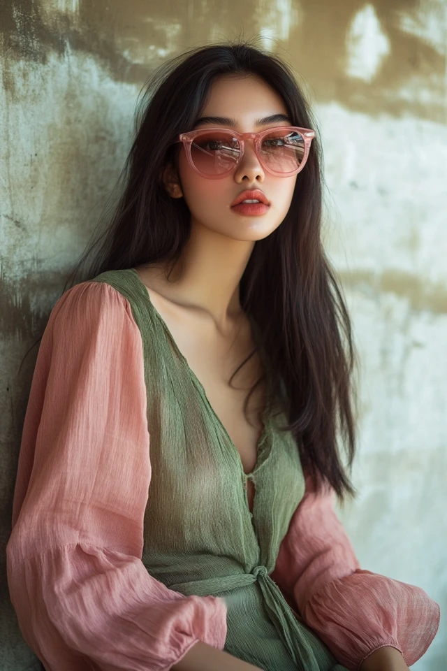 Sage Green and Dusty Pink Combinations for Casual Blouses