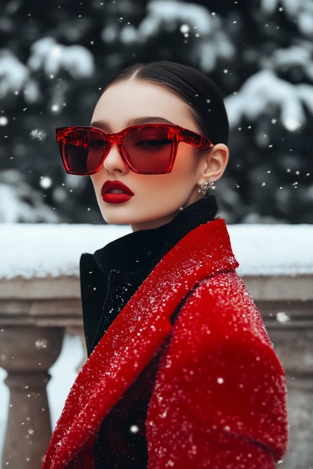 Chic Red and Black Outfits for Winter Soirées