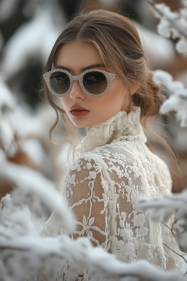 Combining Wool and Lace for Warm Winter Dresses