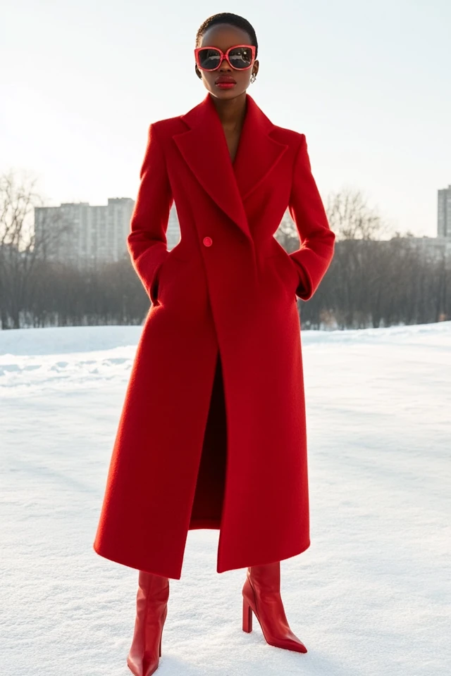 Long Wool Coats in Bright Colors for Winter Trends