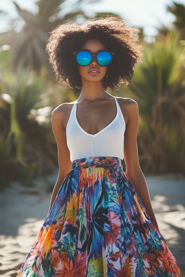 Flowing Maxi Skirts in Bright Prints for Summer Staples