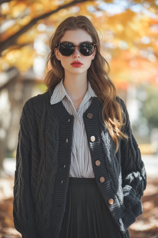 Preppy Cardigans for Back-to-School Fall Trends
