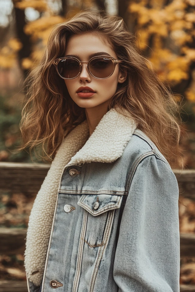 Denim Jackets with Shearling Linings for Fall Warmth