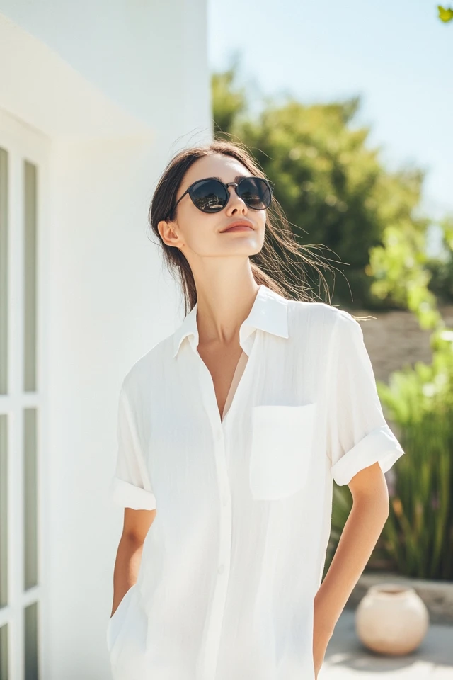 Crisp White Button-Down Dresses for Summer Simplicity