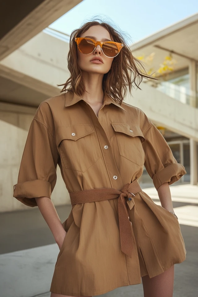 Oversized Button-Down Shirts as Dresses