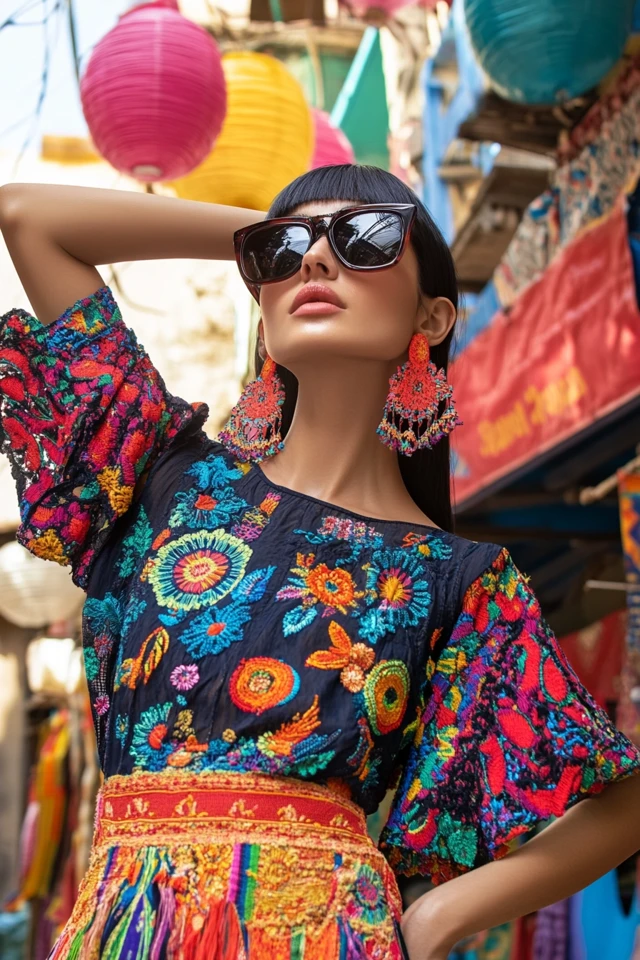 Vibrant Cultural Festival Styles with Embroidered Details