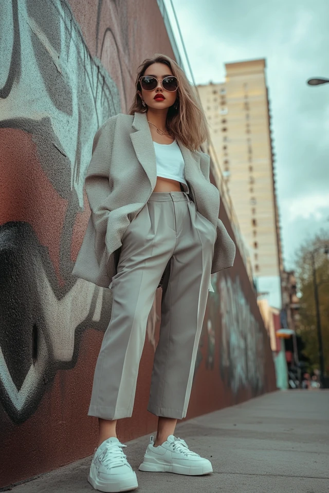 Trendy City Stroll Outfits with Statement Sneakers