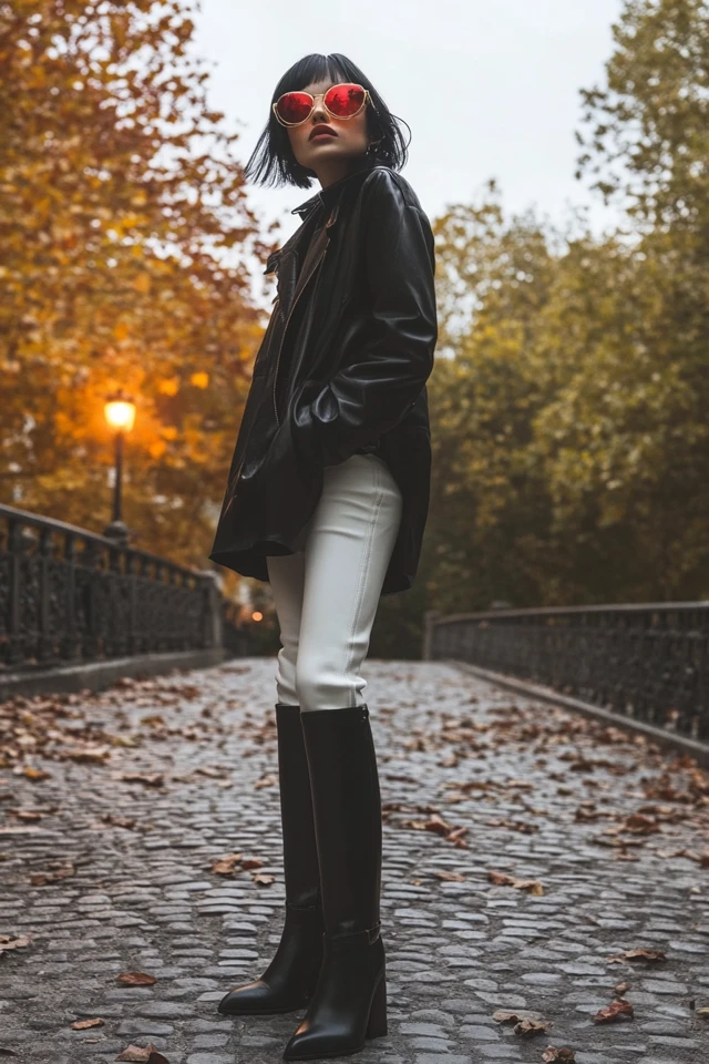 Sleek Leather Boots for Crisp Autumn Evenings