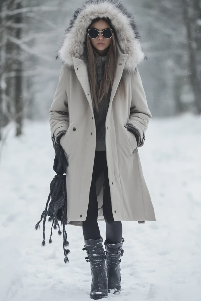 Fleece-Lined Parkas for Snowy Winter Strolls