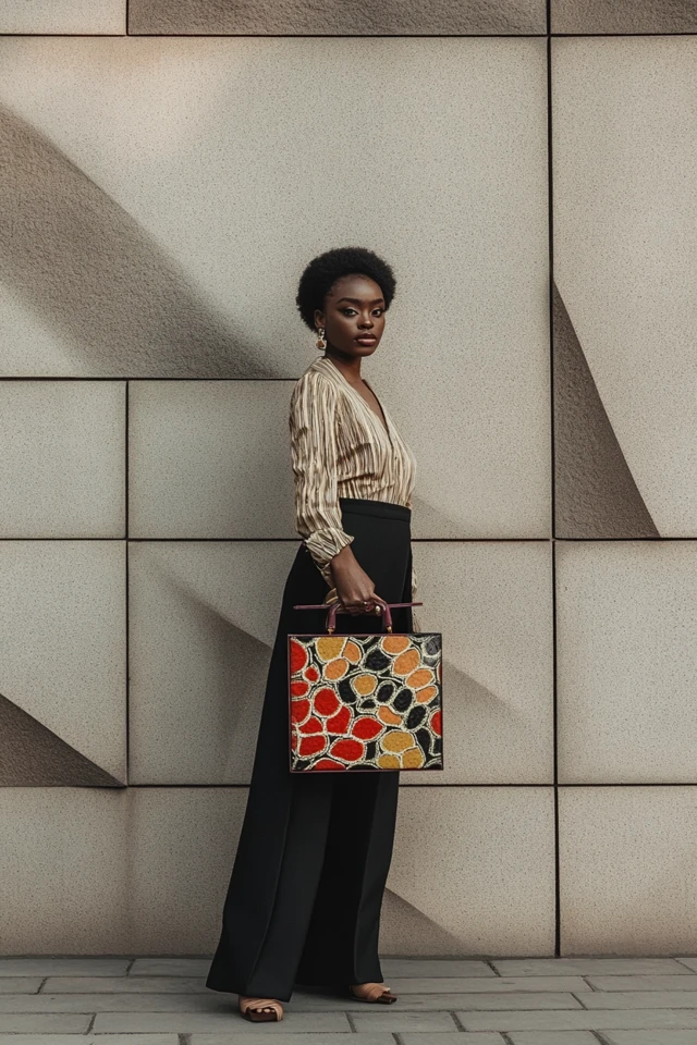 Styling Boldly Patterned Bags with Subtle Outfits