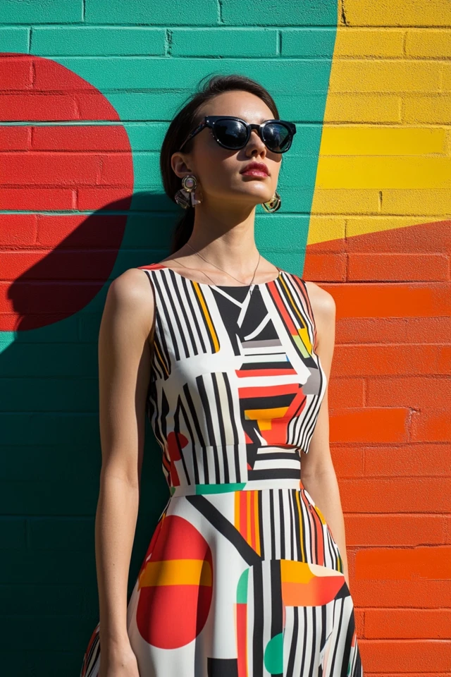 Striking Geometric Patterns in Summer Dresses: Bold, Modern, and Playful