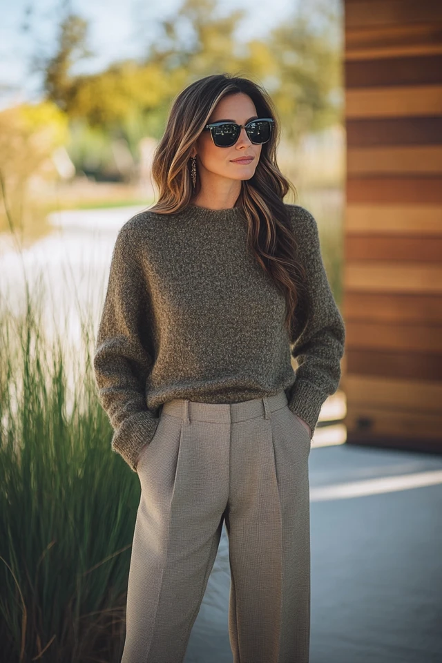 Wide-Leg Pants with Light Sweaters for Spring Comfort: Relaxed, Versatile, and Stylish