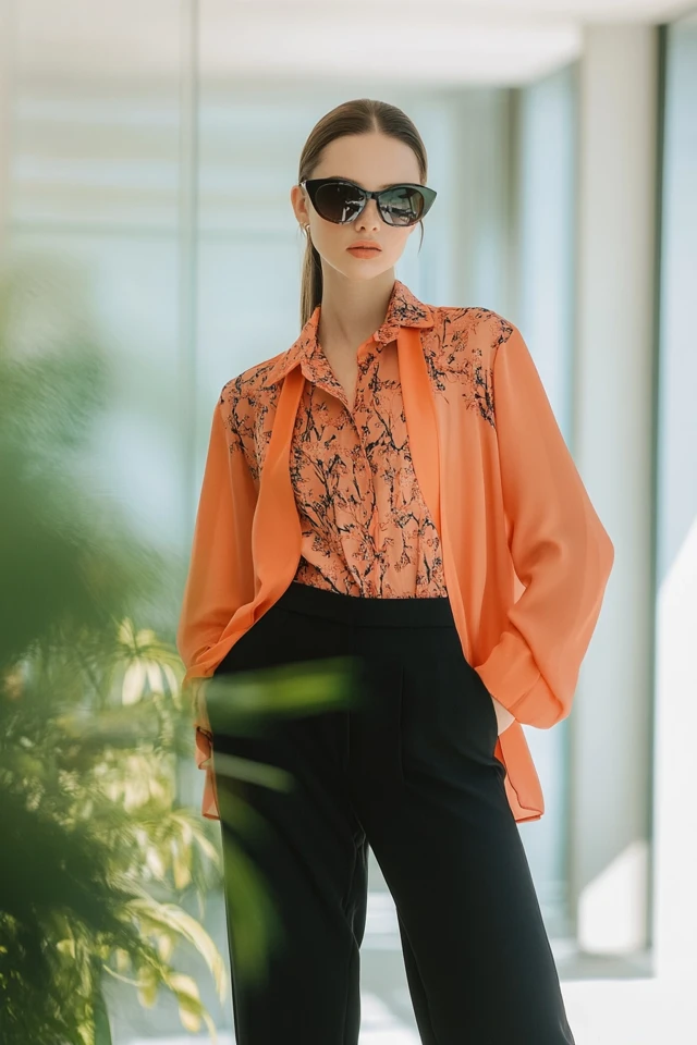 Pairing Navy with Warm Peach in Polished Workwear