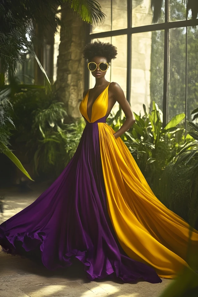 Vibrant Yellow and Plum: Making Bold Statements with Colorful Dresses