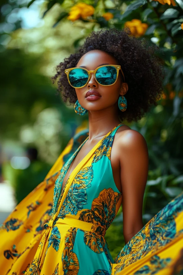 Aqua and Mustard Combinations for Bright Vacation Dresses