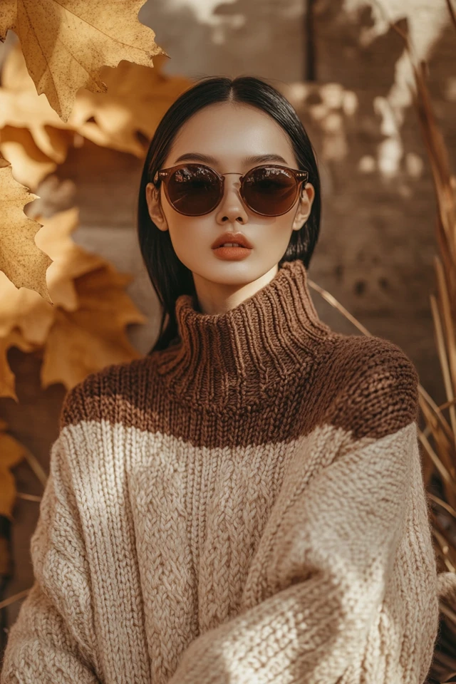 Burnt Sienna and Light Beige Combinations for Cozy Knitwear