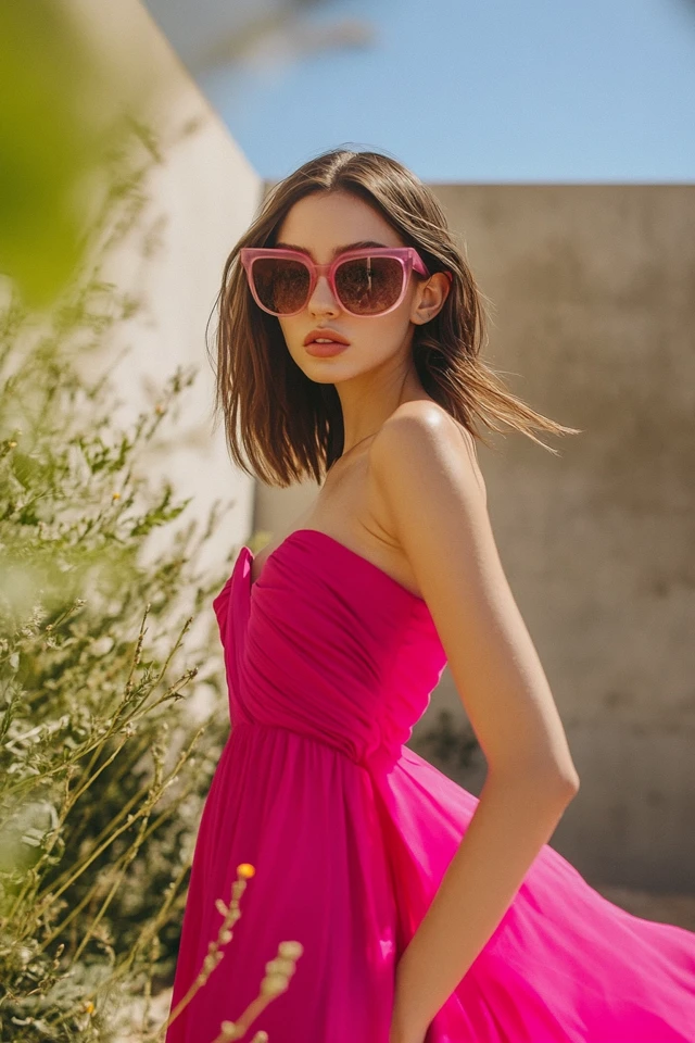 Bright Fuchsia and Warm Tan: Elevating Your Style with Striking Dresses