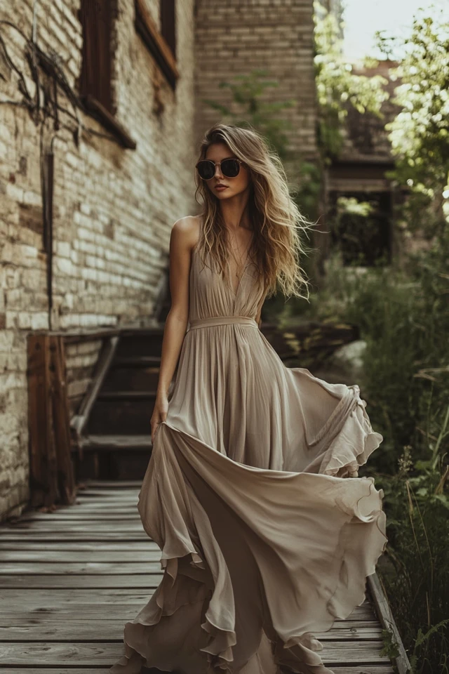 Warm Camel and Dusty Lavender: Styling Neutral Maxi Dresses for Every Occasion