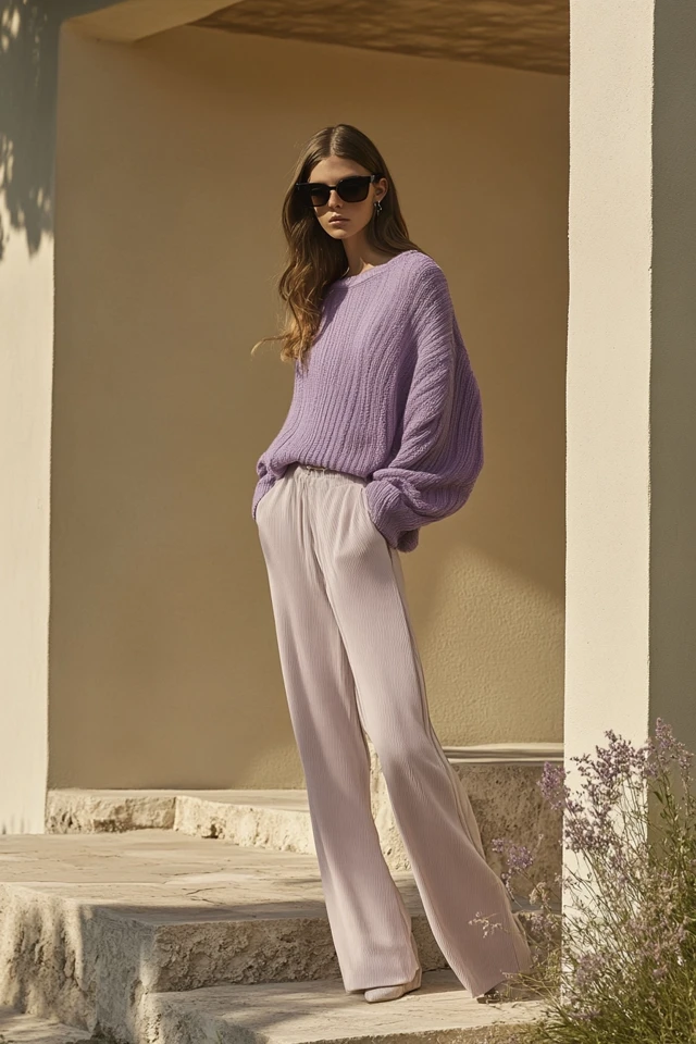 Soft Lilac and Neutral Beige in Transitional Layers: A Sophisticated and Effortless Pairing