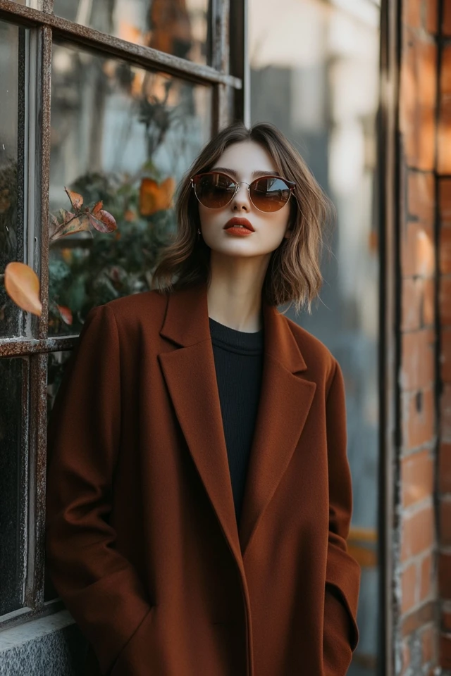 The Best Rust and Navy for Trendy Outerwear: A Striking and Modern Pairing