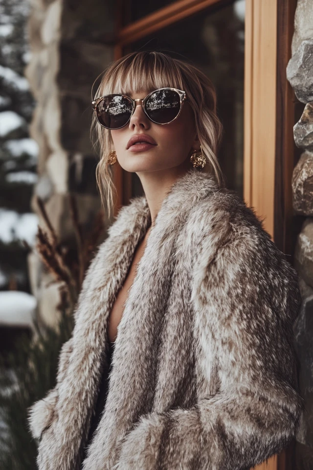 Trendy Ski Lodge Styles with Faux Fur Layers: Cozy, Chic, and Snow-Ready