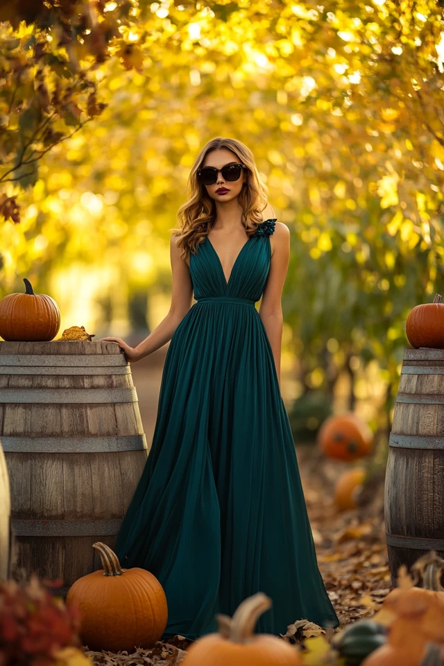 Rich Teal Dresses for Fall Harvest Festivals: A Vibrant and Seasonal Choice