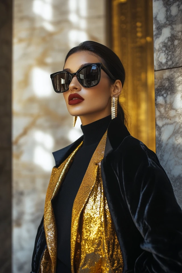 Mixing Bold Black and Warm Gold for Sophisticated Outfits: A Timeless Duo - photo 5