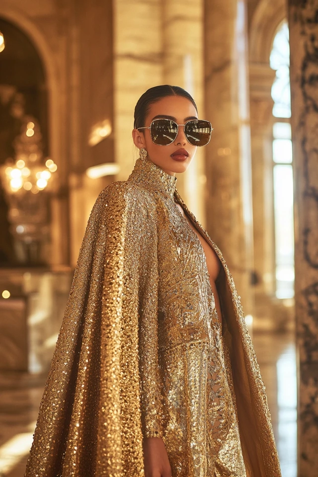 Regal Gold Capes and Dresses for Gala Entrances: Shining in Majestic Elegance - photo 5