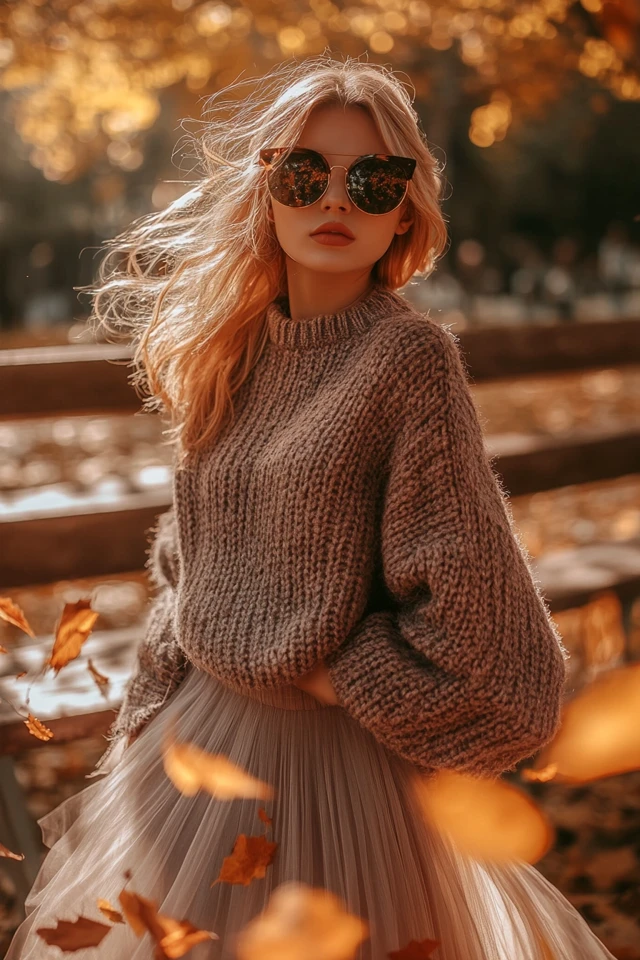 Chunky Knits and Chiffon in Cozy, Stylish Outfits: The Perfect Blend of Comfort and Elegance - photo 5