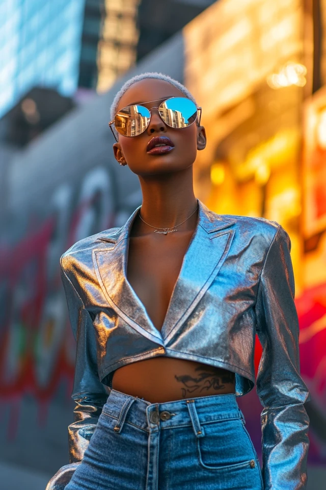 Denim and Metallics for Edgy Everyday Looks - photo 4