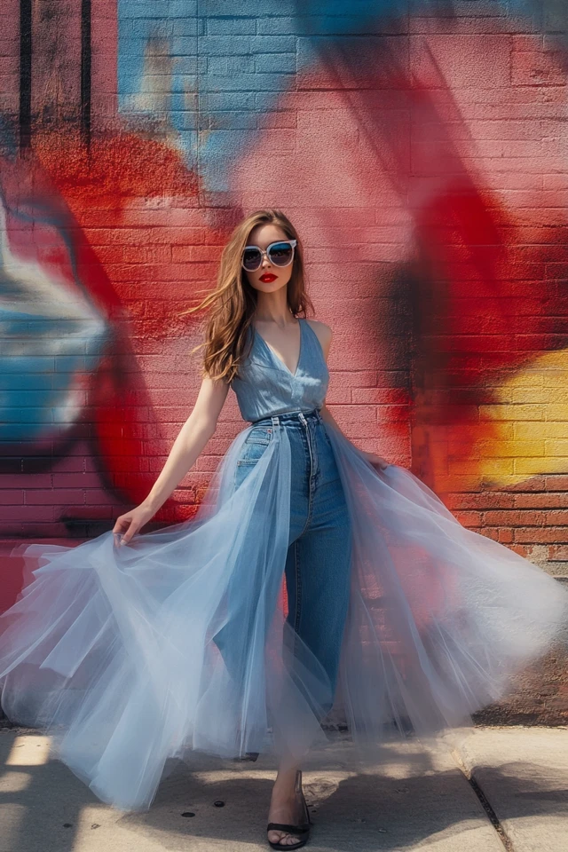 Denim and Tulle in Unique Everyday Outfits - photo 5