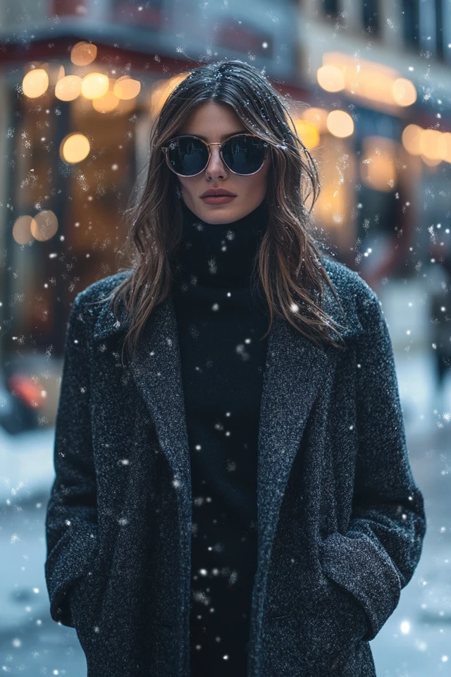 Soft Turtlenecks Under Wool Coats for Winter Warmth - photo 5