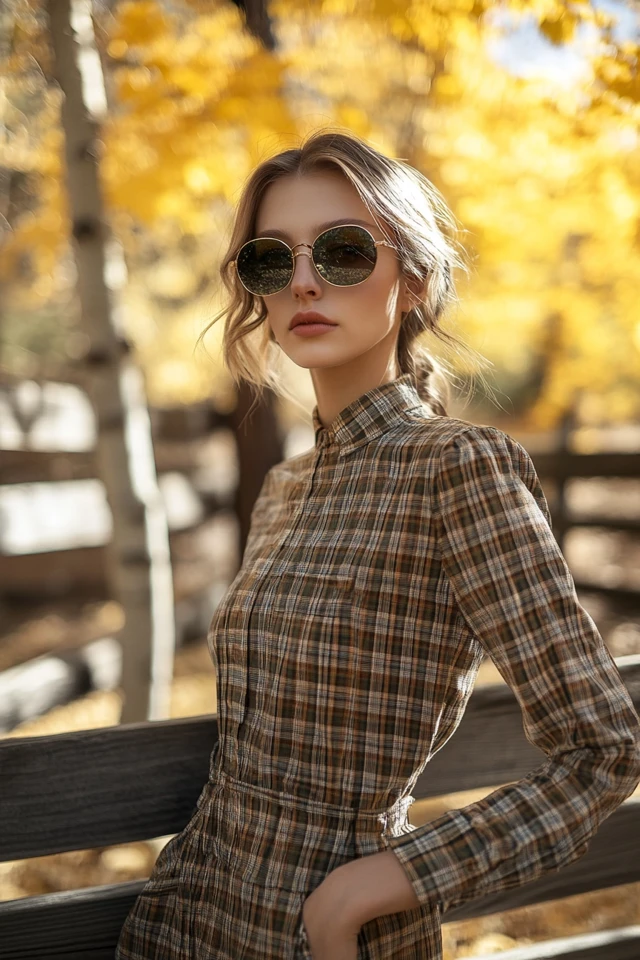 Striking Plaid Dresses for Fall Layers - photo 5