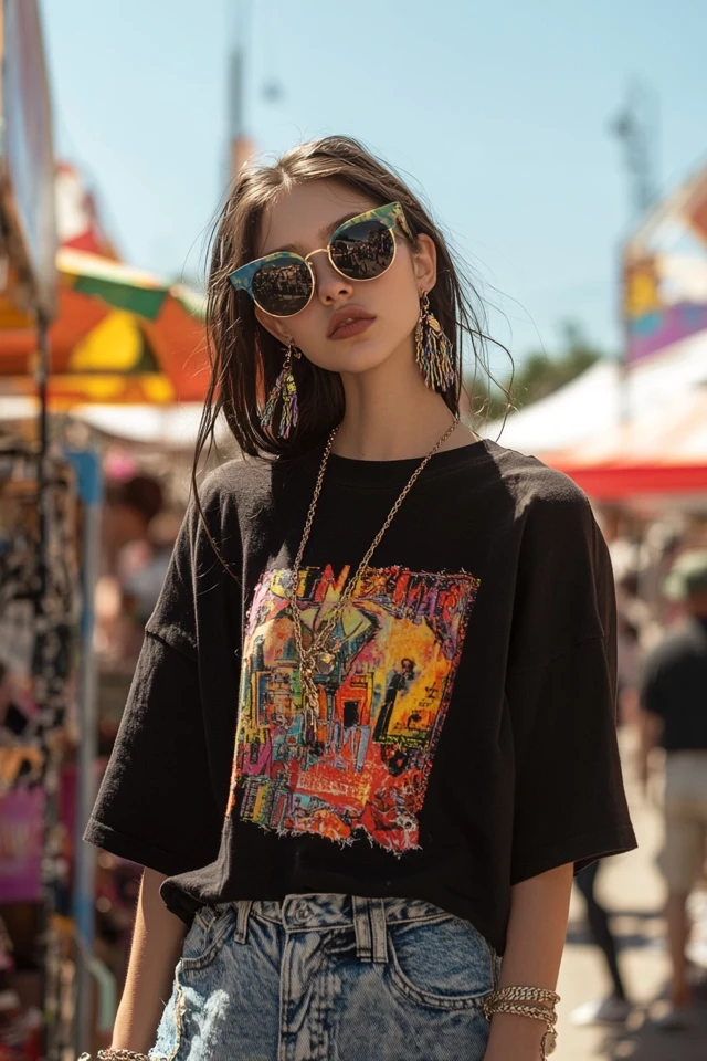 Trendy Flea Market Styles with Oversized Tees: Effortless Fashion for a Day of Treasure Hunting - photo 5