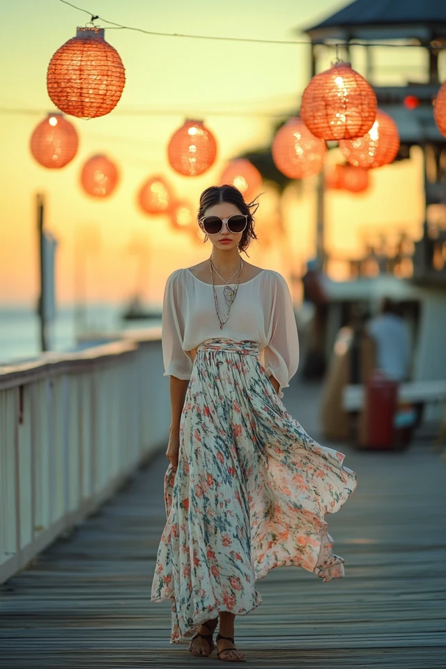 Relaxed Sunset Stroll Looks with Flowy Wrap Skirts: Effortless Elegance for Golden Hour - photo 5