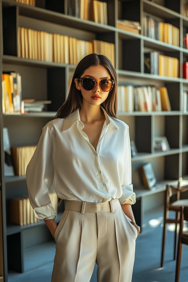 Minimalist Study Group Outfits with Tailored Pants: Effortless Sophistication for Academic Focus - photo 5
