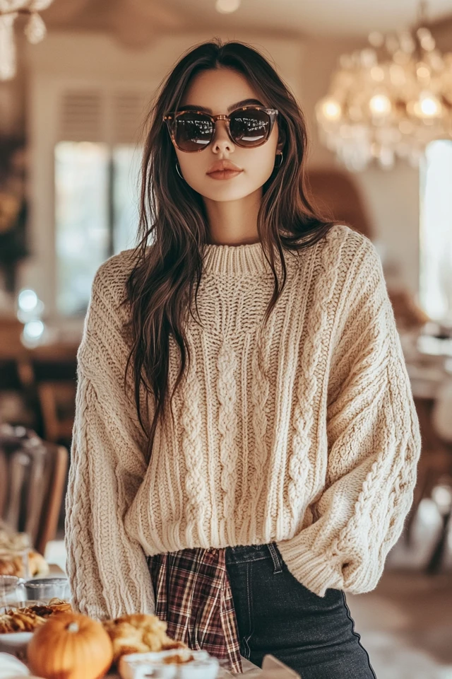 Trendy Friendsgiving Outfits with Festive Sweaters: Cozy Style for Heartwarming Gatherings - photo 5