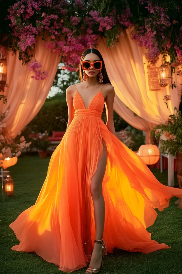 Vibrant Outdoor Wedding Guest Dresses with Flowing Chiffon: Elegance in Every Breeze - photo 5