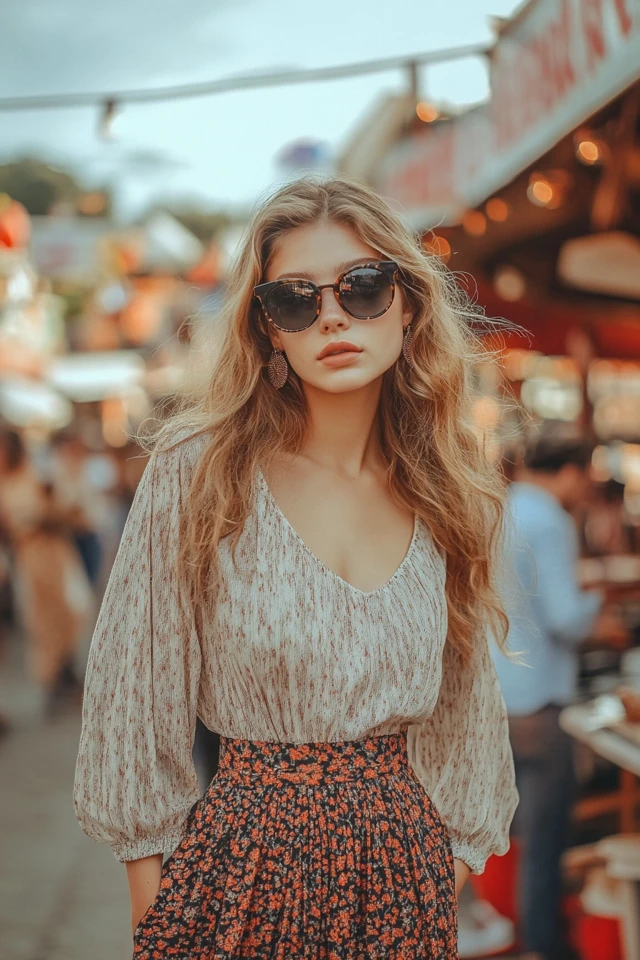 Chic Vintage Shopping Outfits with Flowy Midi Skirts: Timeless Elegance for Treasure Hunting - photo 5