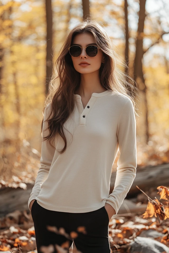 Soft Henley Tops for Cool but Comfortable Fall Weather: A Timeless Wardrobe Staple - photo 5