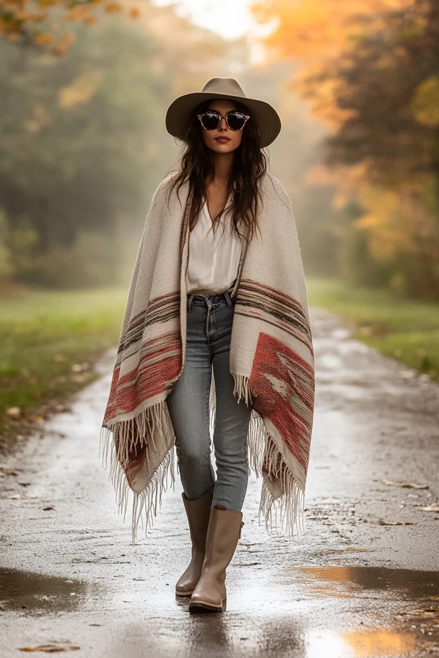 Layered Poncho Wraps for Rainy Fall Afternoons - photo 5